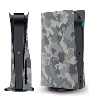 PS5 Console Covers, Grey Camouflage
